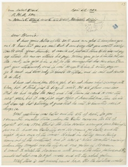 Robert Stroud Handwritten Signed Letter Dated April 6, 1953